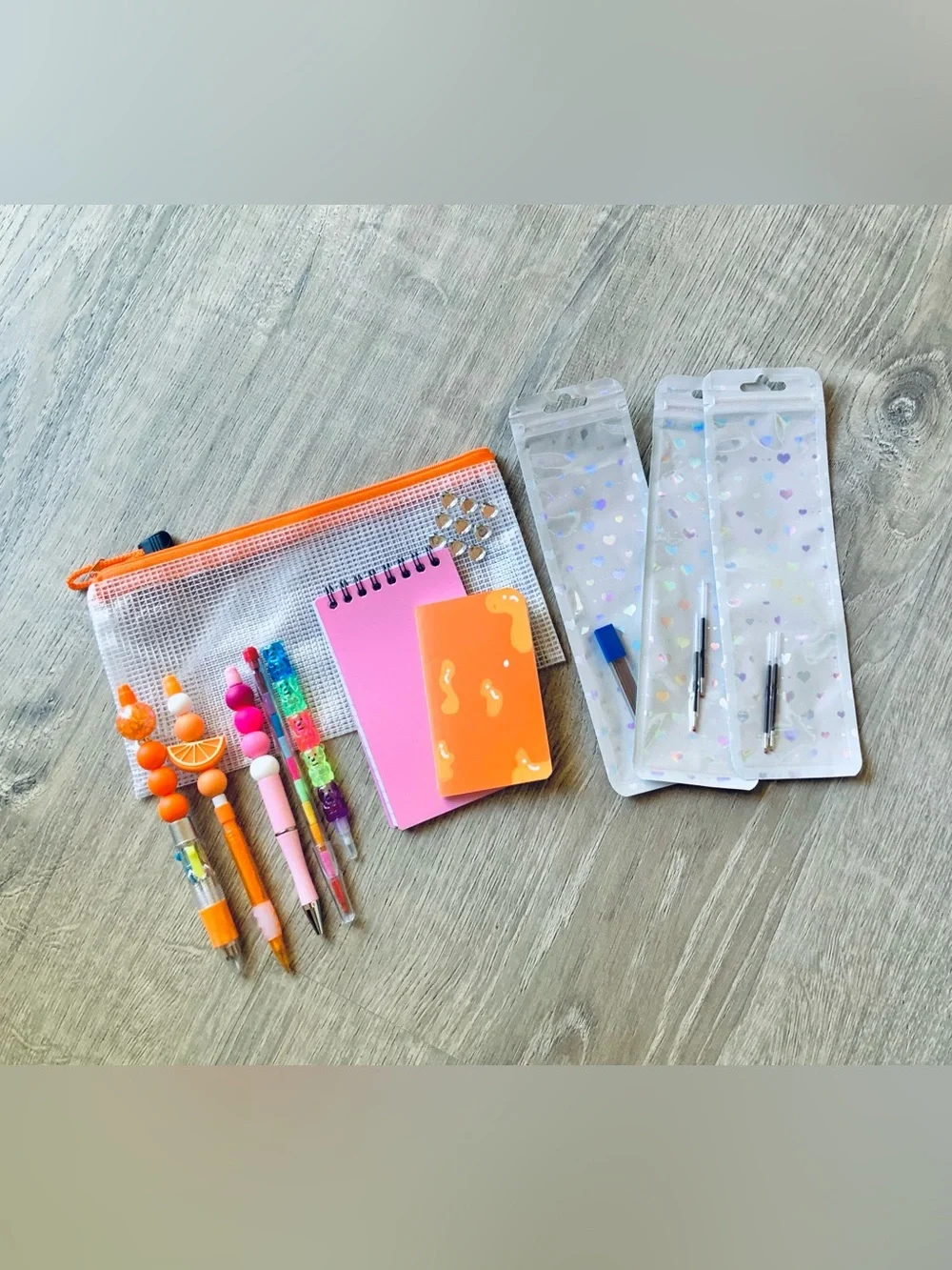 NEW📚 Hand Crafted Beaded Pens Stationery Set OS